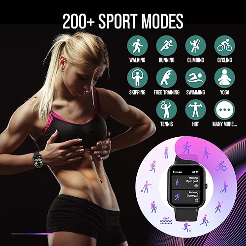 Miniatura 5 de Chronex Reloj inteligente (respuestahacer llamadas) Monitor de actividad física de 1.83 pulgadas, frecuencia cardíaca, presión arterial, oxígeno y