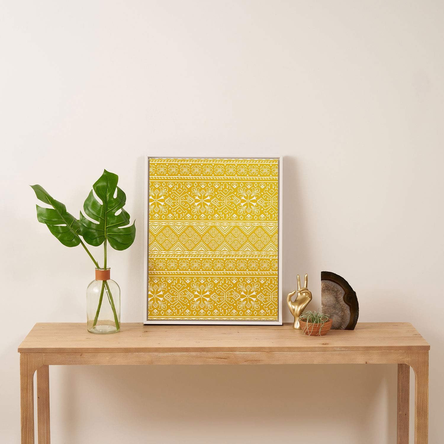 Deny Designs Heather Dutton Grand Bazaar Goldenrod White Framed Art Canvas, 16" x 20", Yellow