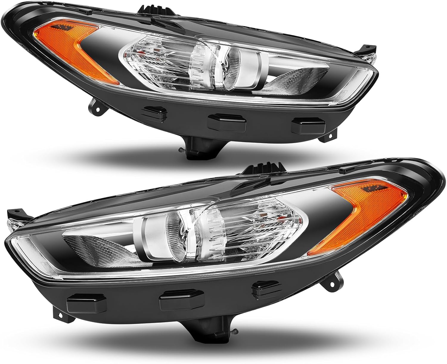 Headlights Assembly Compatible with 2013-2016 FORD FUSION 2th Gen Pre-Facelift,Projector Headlamp OEM Replacement,1x Pair 2013 2014 2015 2016 Driver and Passenger Side OE Style