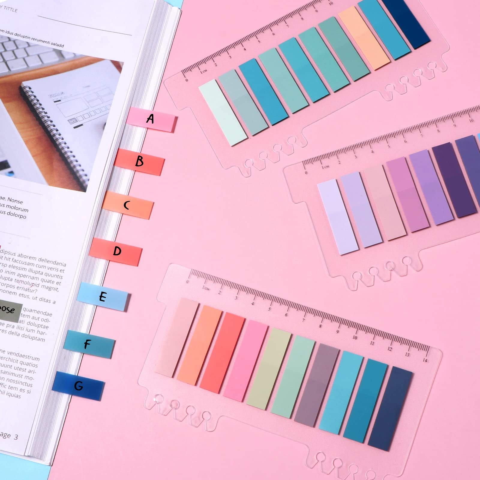 Brencco 1200 Piezas Índices de Pestañas Autoadhesivos de Colores para Notas