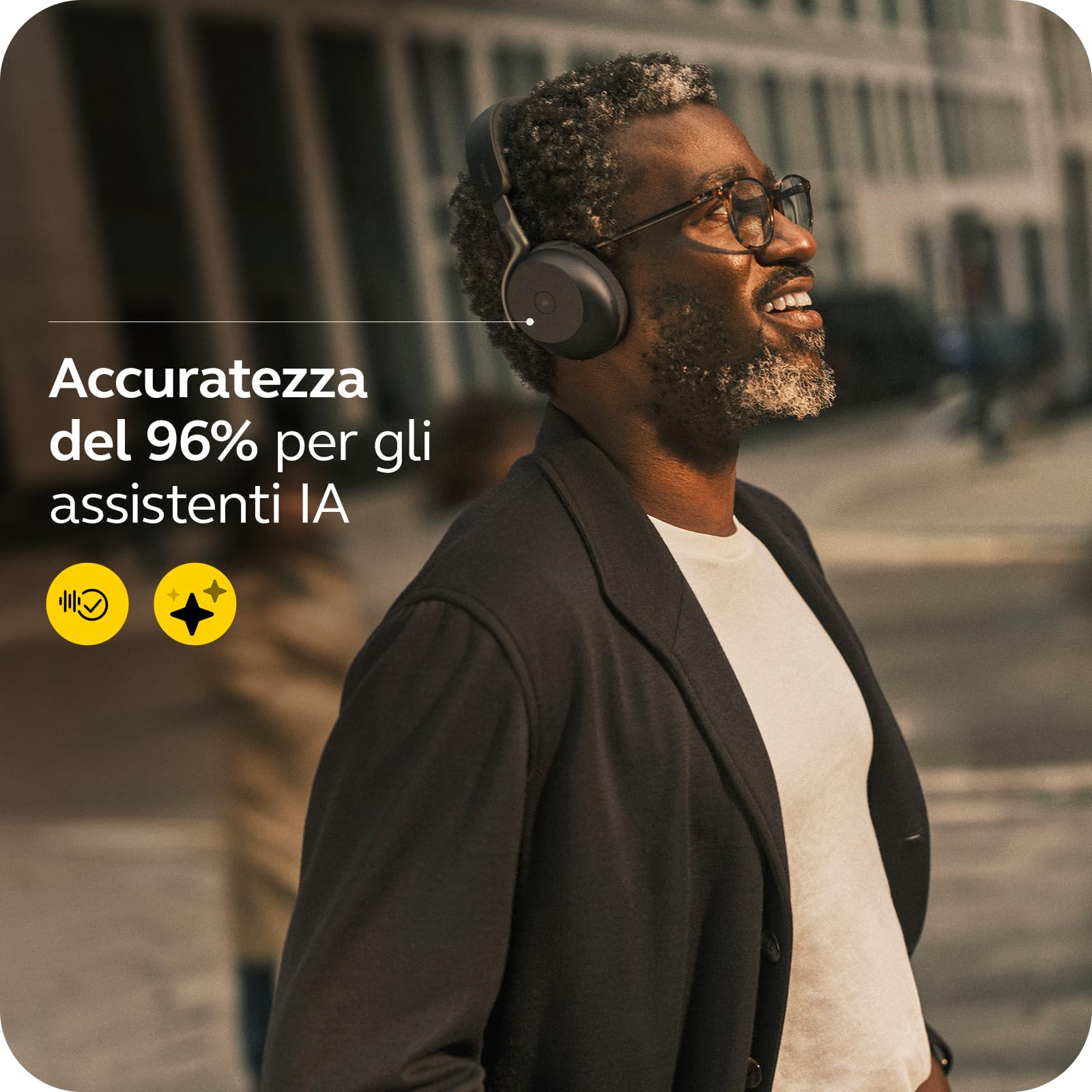 Jabra Evolve3 75 Cuffie On-Ear Wireless Bluetooth con Microfono per Lavoro, USB-C, AI Chiamate, Cancellazione Rumore Attiva Avanzata, 22h Batteria, per App Meeting Online, Nero