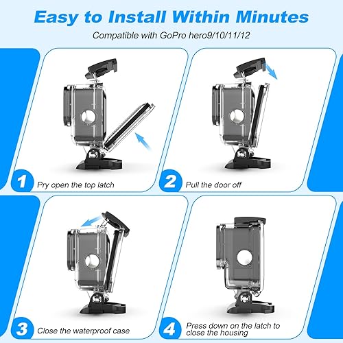 Miniatura 7 de Carcasa impermeable compatible con GoPro Hero 11 Negro