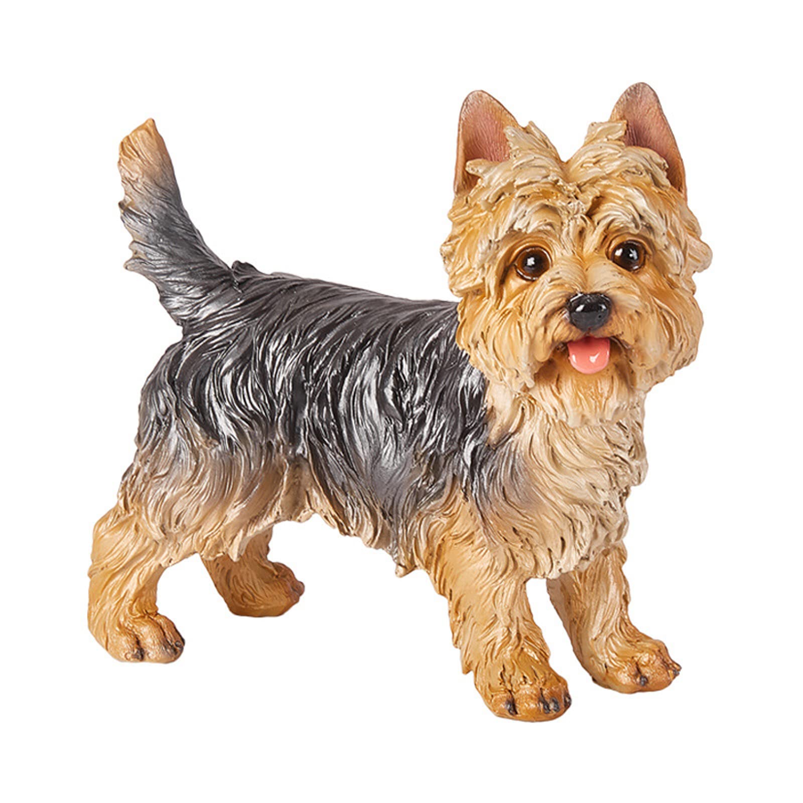 MBROS Statues de Jardin d'animaux, Statue de Yorkshire Terrier en résine Ornements de Chien de Simulation Statue de Chien Salon Ameublement Décorations de Jardin en Plein air