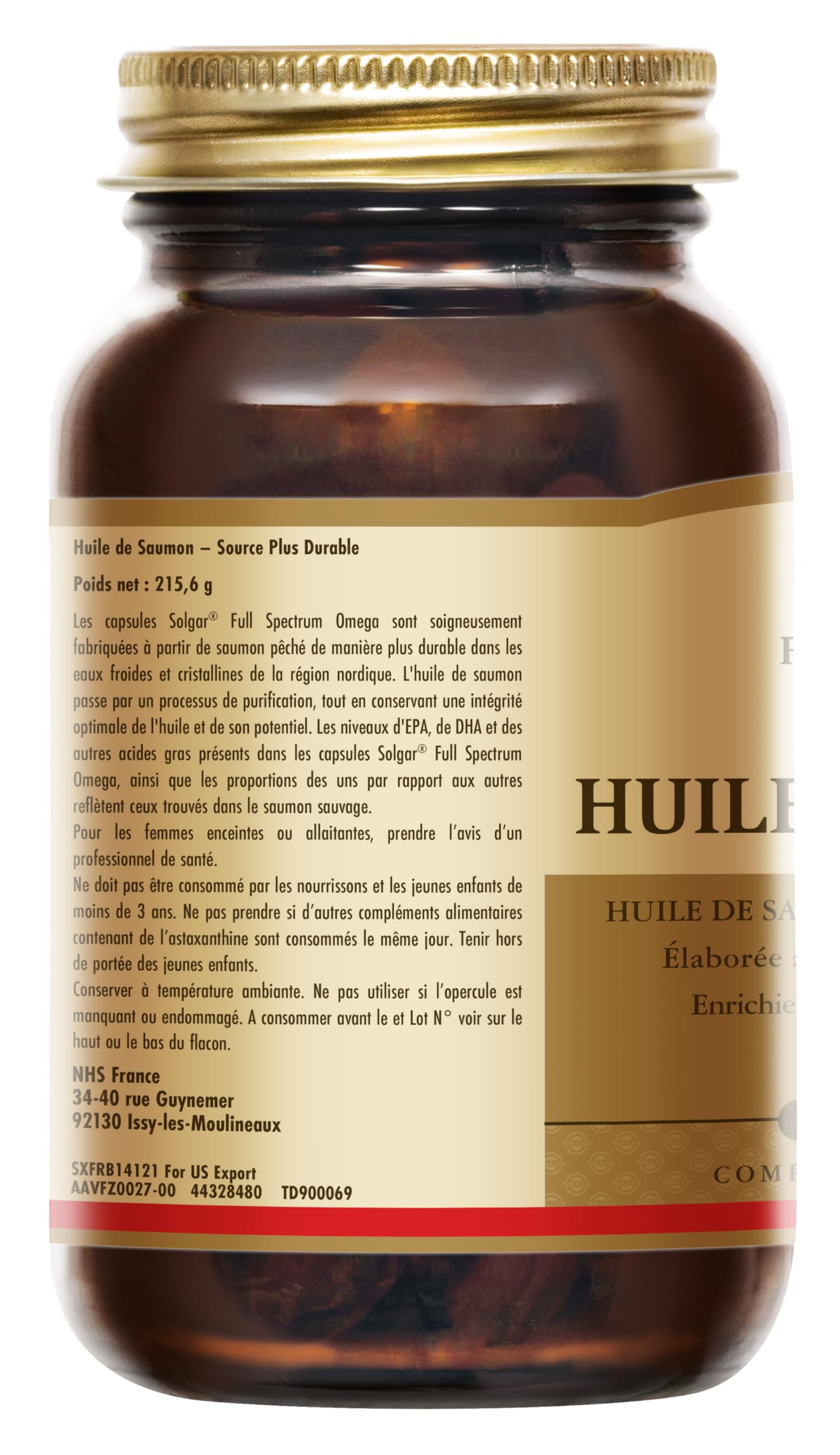 Solgar Full Spectrum - Formule Complète Omega 3-5-6-7-9-120 Capsules | Formule Complète Omégas 3‑5‑6‑7‑9, Huile Pure de Saumon Sauvage d’Alaska, Acides Gras Essentiels, Complément Alimentaire