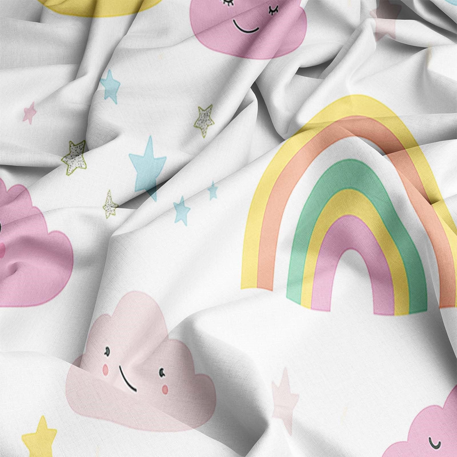 Funda Nordica para Cama 105 Estrellas del Arco Iris De Dibujos Animados Juego de Ropa de Cama Fundas Nórdicas 180x220 cm Poliéster Algodón, 3 Piezas Juego de Cama Cremallera Funda de Almohada