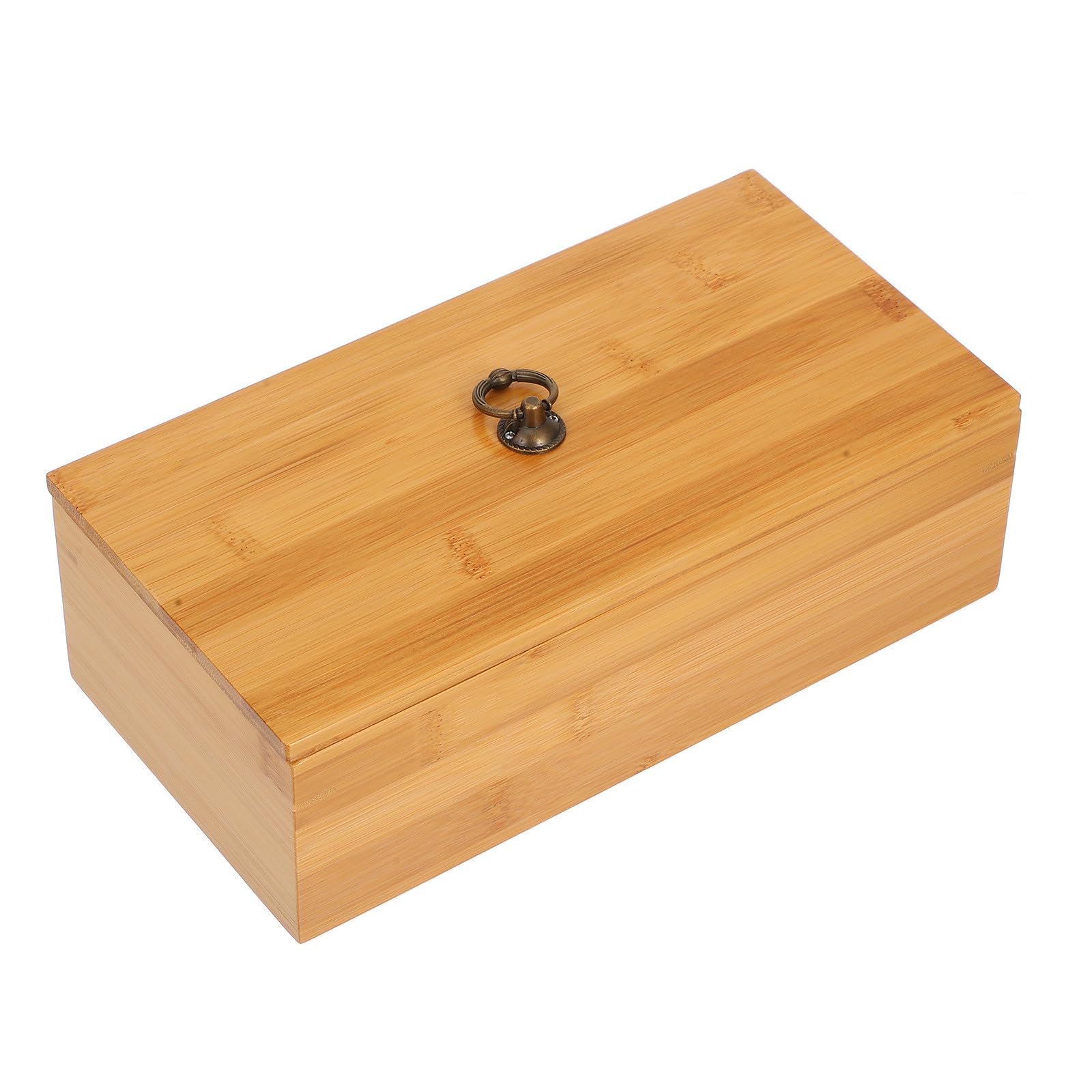 Hemobllo Boîte à Couverts Cuisine en Bois Couvercle, Grosse Capacité | Rangement pour Baguettes et Ustensiles, Design Minimaliste, Protège Poussière, Format Boîte