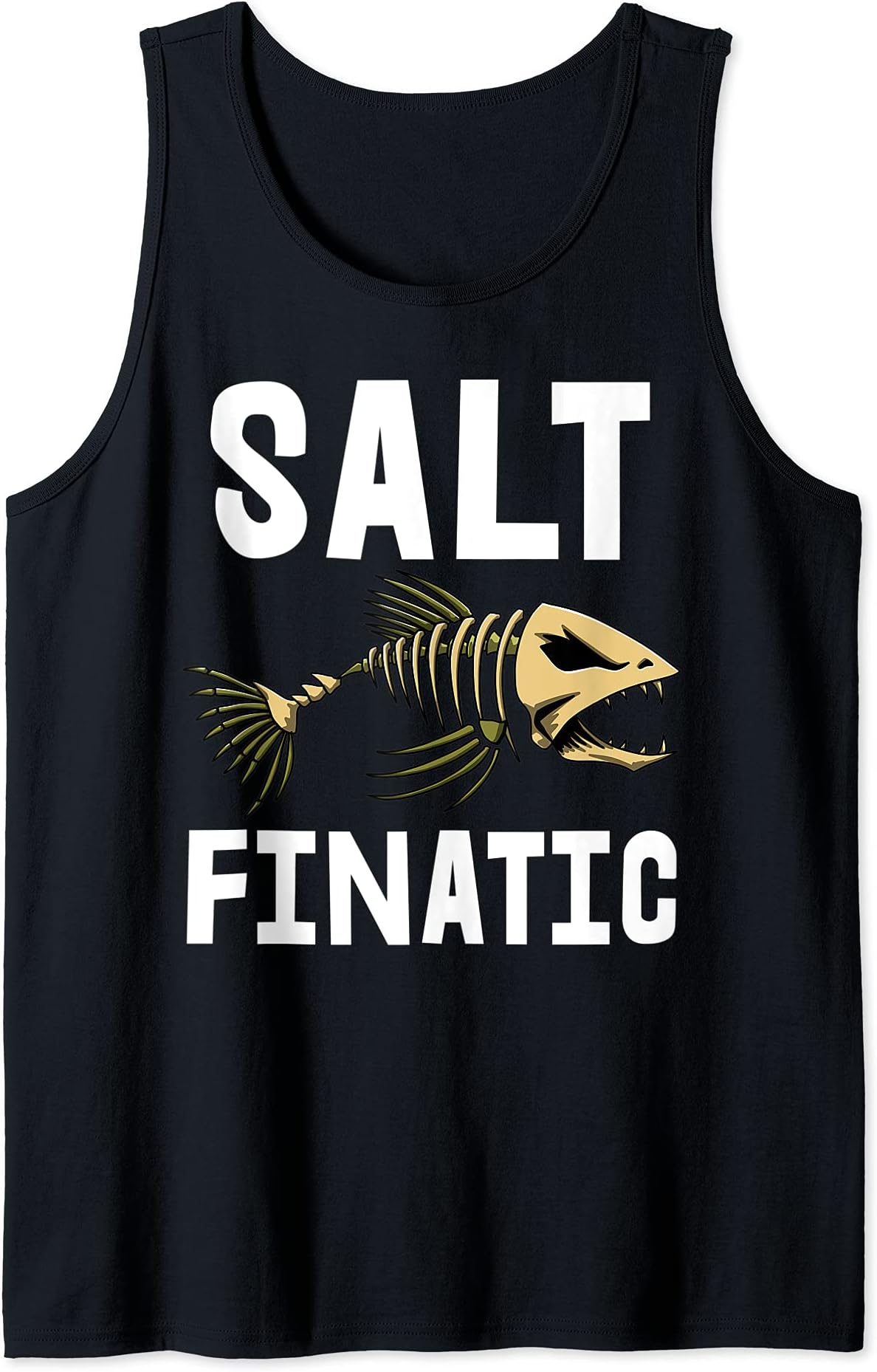 Salt Finatic Tee Shirt Skeleton Fish Bone Tees Sharp Teeth Tank Top
