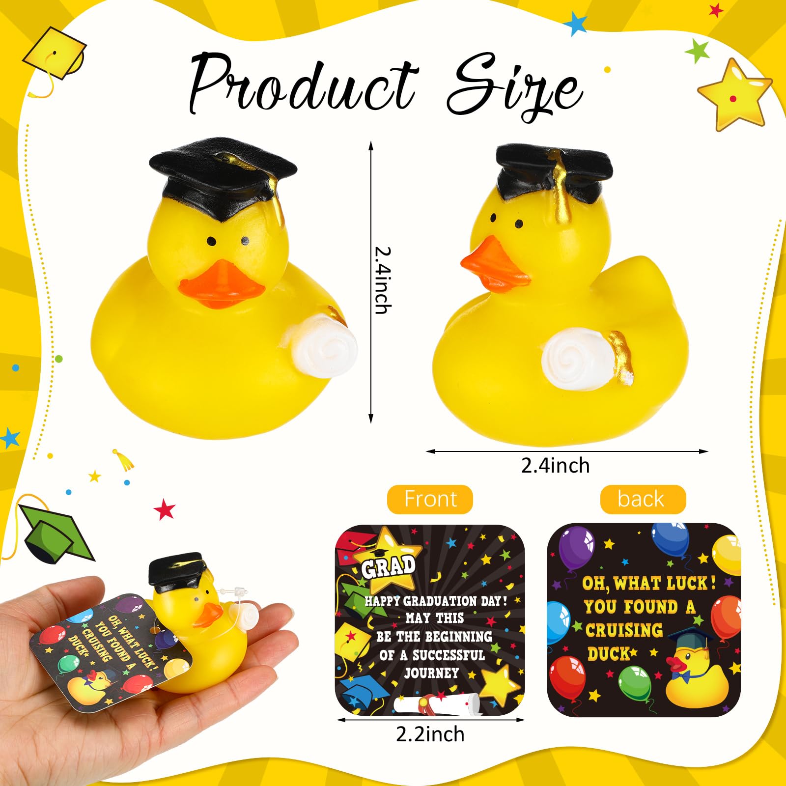 Graduation Rubber Ducks 2025 48 Pcs Graduation Diploma Rubber Ducks ...