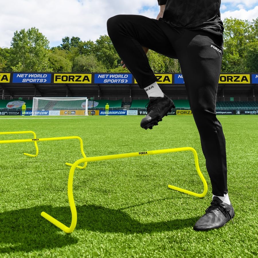 FORZA Wide Speed Training Hurdles – Set of 6 High‑Visibility, Shatterproof Plastic Hurdles, 34 in Wide, Available in 6 in, 9 in & 12 in Heights – Ideal for Schools, Coaches & Clubs