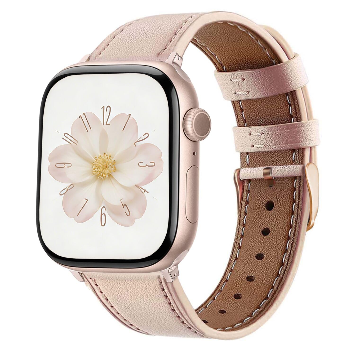 Lerderarmband Kompatibel mit Apple Watch Armband 42mm 41mm 40mm 38mm, Damen Leder Uhrenarmbänder Elegant Dünnes Ersatz Lederband für iWatch Series 11 10 9 8 7 6 5 4 SE3/SE2/SE