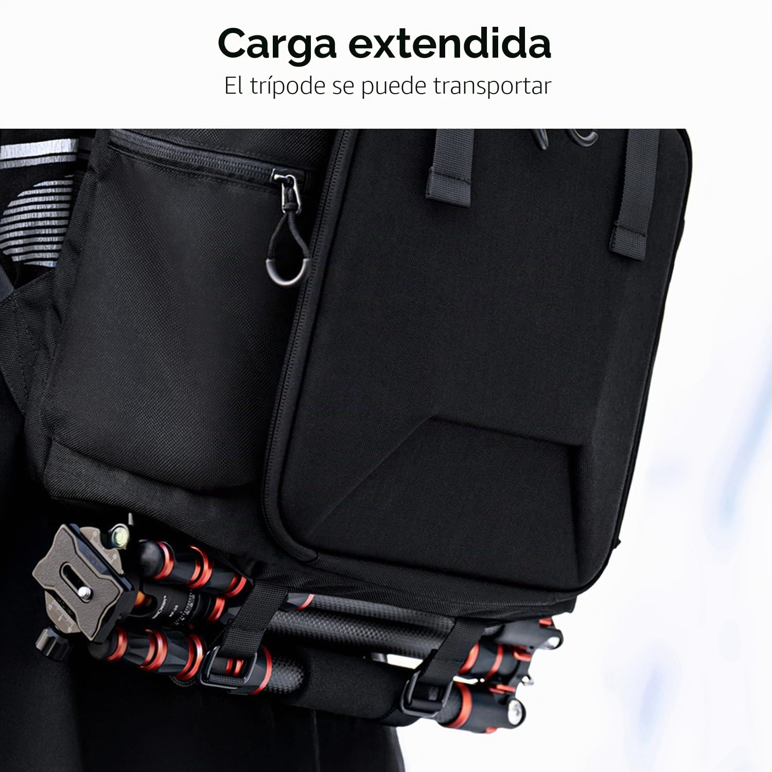 K&F CONCEPT Mochila Fotográfica Profesional, Mochila para Cámara para Fotógrafos, Bolsa para Cámara Impermeable de Gran Capacidad, Gran Estabilidad, Compartimento para Portátil de 16 Pulgadas, Negro