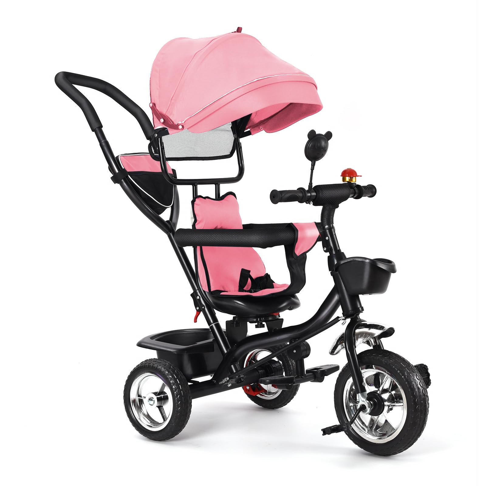 OHMG Triciclo bebé escalable hasta 25 kg, bicicleta de paseo para niños mayores, asiento reversible, bolsa grande, bastón y parasoles plegables, bicicletas, accesorios