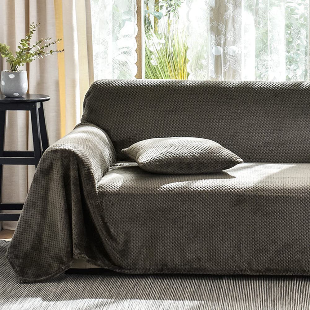 WYJHNLBEDC Sofa Throw Blanket, Cuddly Blanket, Fluffy Warm Blanket, Fleece Blanket, Bedspread/Bed Throw/Dog Blanket, Washable, Sofa Protection, Dog Cat, 200 x 300 cm for Sofa, 3-Seater, Dark Grey