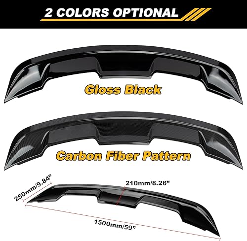 Miniatura 5 de PSLER Alerón estilo GT para Mustang Coupe 2DR, GT500 GT350 estilo 2015-2022, alerón trasero de automóvil estilo GT estilo deportivo tapa de maletero