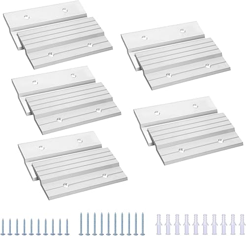 Colgador de Cuadros con Sistema de Listón Francés, Clips en Z de Aluminio de 4" Entrelazados, Kit de Herrajes de Soporte de Pared para Pizarra