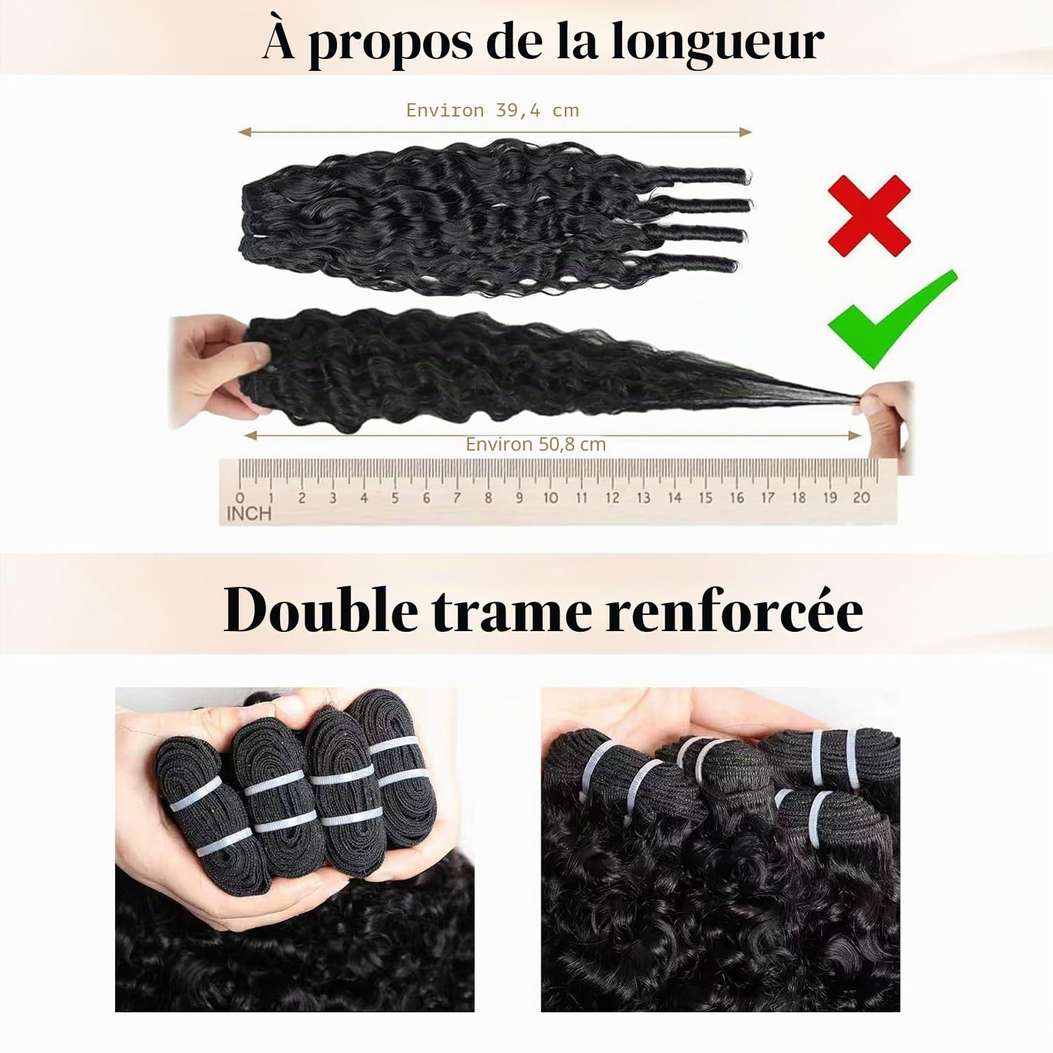 Tissage Naturel Cheveux Humain Bouclé Birmans Burmese Curly 141618 Pouces