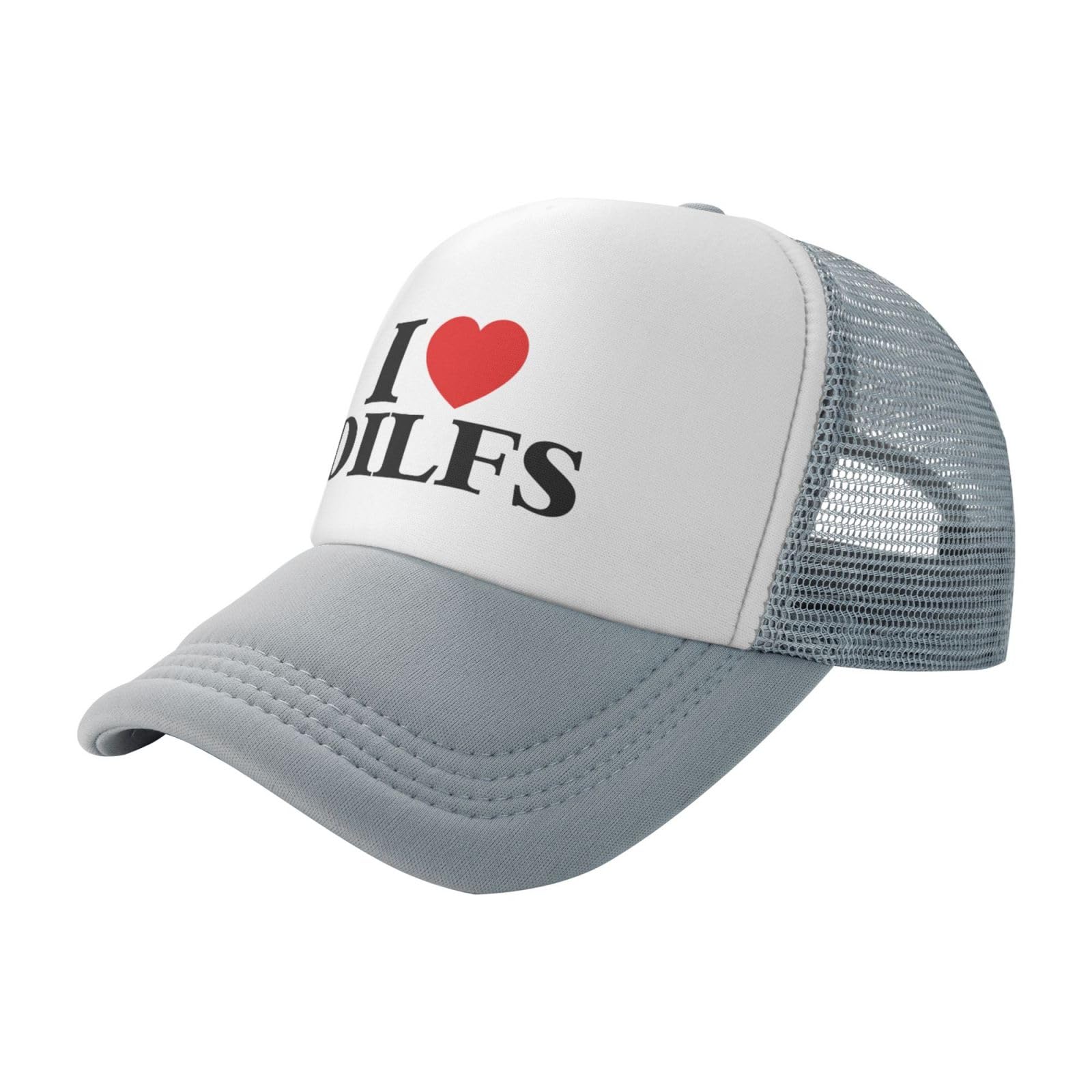 I Love Dilfs Kamyoncu Şapkası Spor Beyzbol Şapkası Gündelik Ayarlanabilir Boyut Hip-Hop Unisex