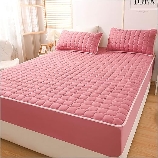 EVEBABY Fitted Sheet Full Queen King Size Cotton Bed Sheets Soft Breathable Quilted