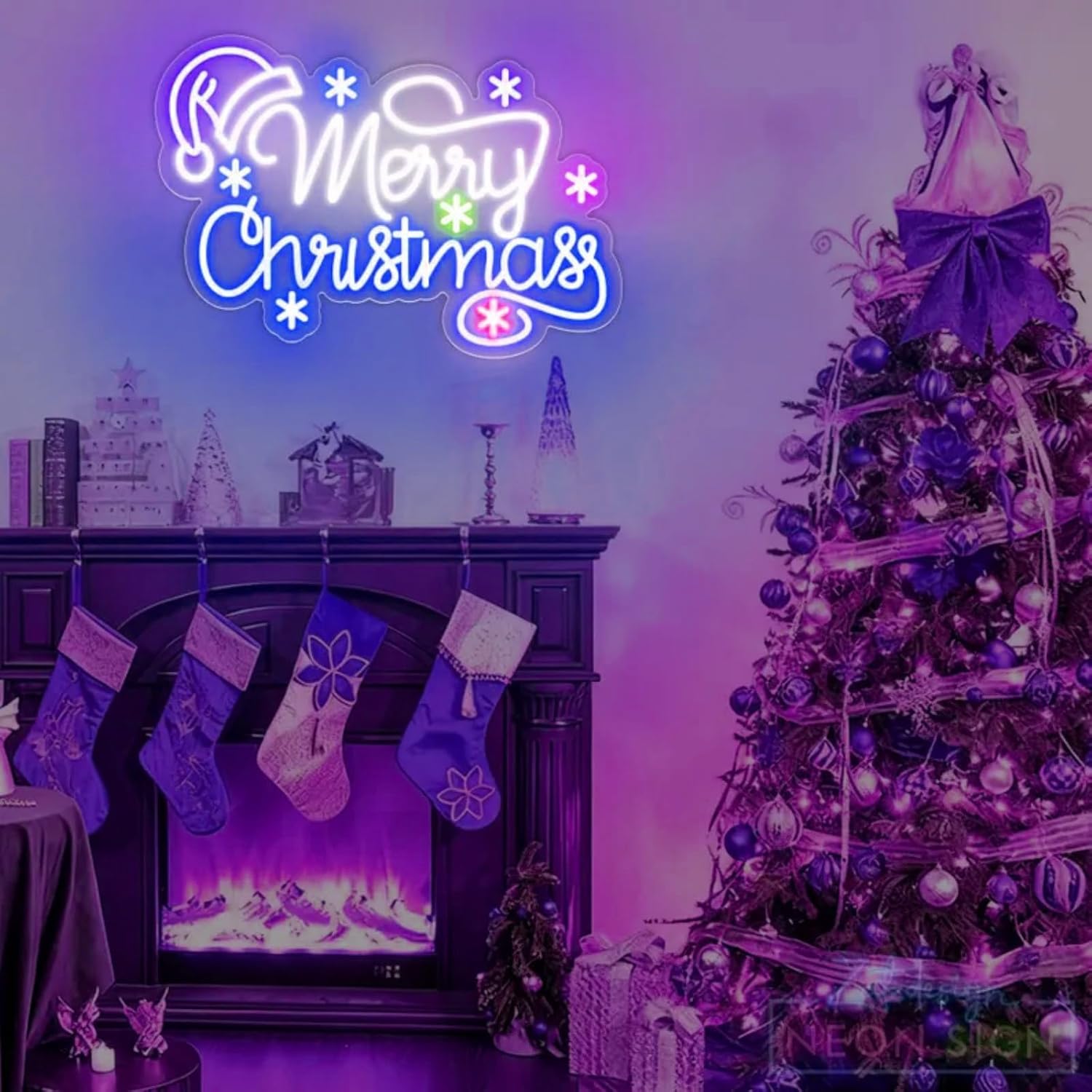 Merry Christmas Home Decor Santa Hat Neon Sign Led Neon Christmas Lights Ornaments Tree Decorations Outdoor For Party Bar Man Cave Club Shop Window Door Bedroom Home Decoration