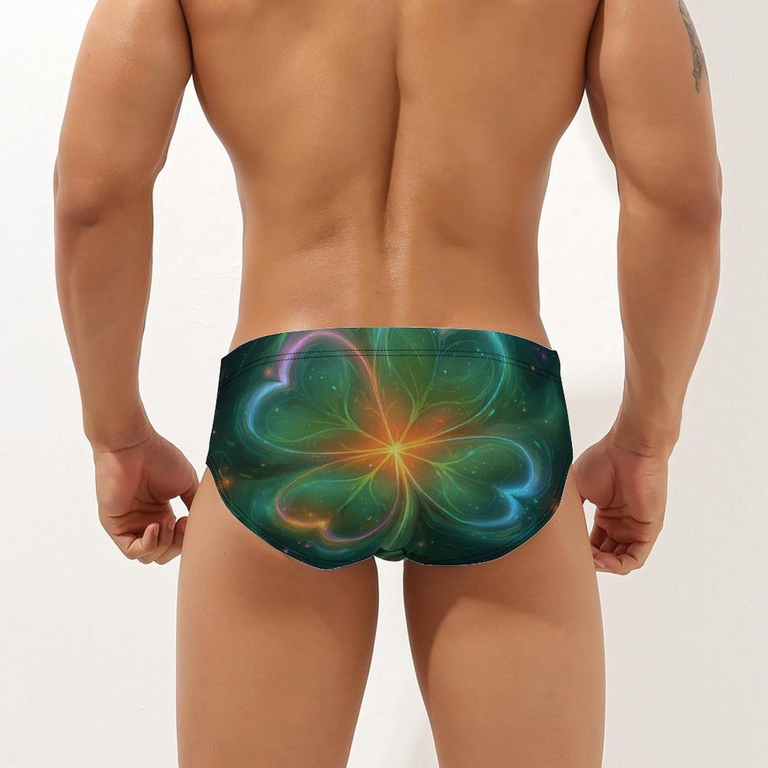 Neon Clover St Day Partick Men's Swimwear Bikini Swimming Briefs Stretchy Swimsuits Board Surf Shorts Trunks