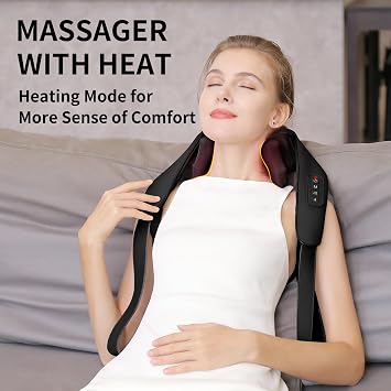 Cordless Shiatsu Neck Massager for Pain Relief Deep Tissue