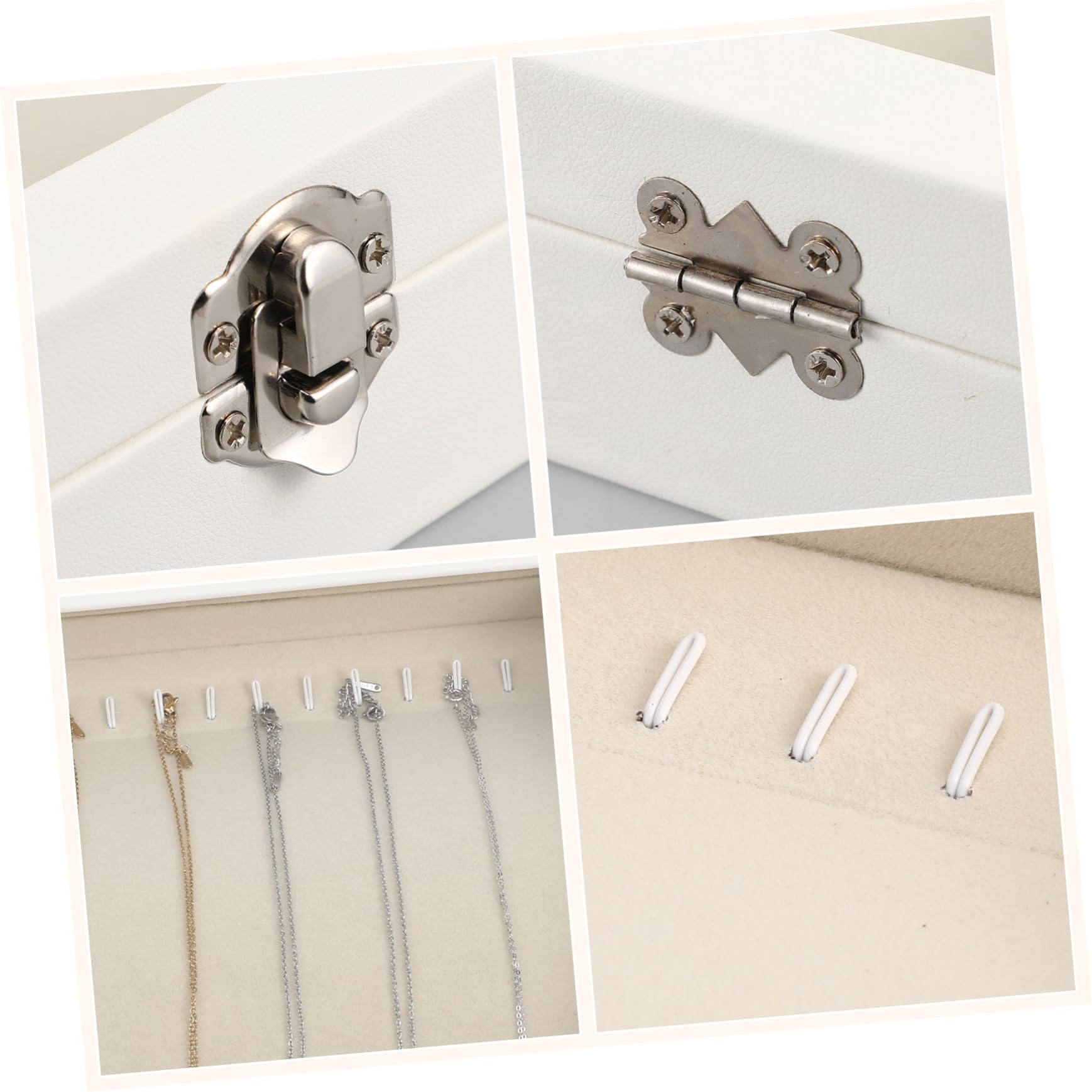 BESTYASH Caja Organizadora de Collares Tapa Transparente para Almacenamiento Seguro de Madera y Cerradura, Gran Capacidad en Tocador o Closet