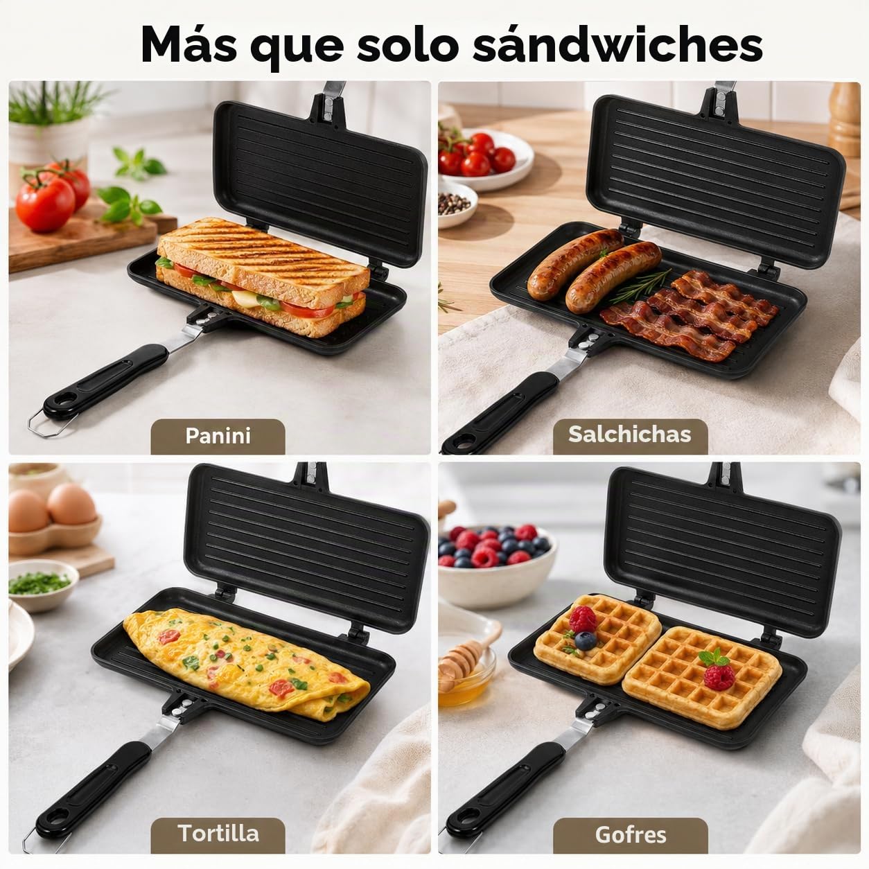 UPKOCH Sandwichera Prensa Sandwichera Barbacoa Desayuno Sartén de Aluminio de Doble Cara Sartén Antiadherente Utensilios de Cocina para Cocina de Gas