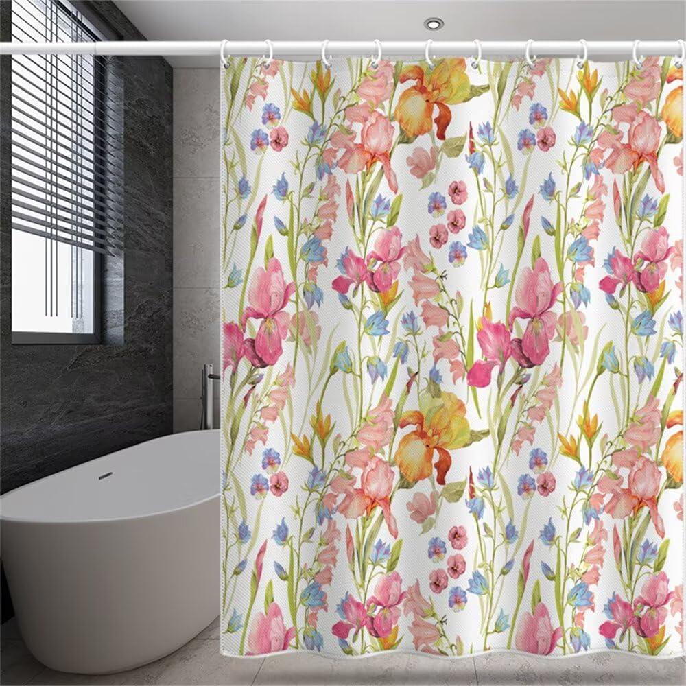 Rideau douche anti moisissure en tissu imperméable avec ourlet inférieur lesté