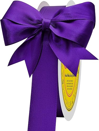 Miniatura 1183 de Cinta de satén verde esmeralda de doble cara de 1-1/2 pulgadas x 50 yardas, cinta de poliéster verde esmeralda para envolver regalos, muy adecuada