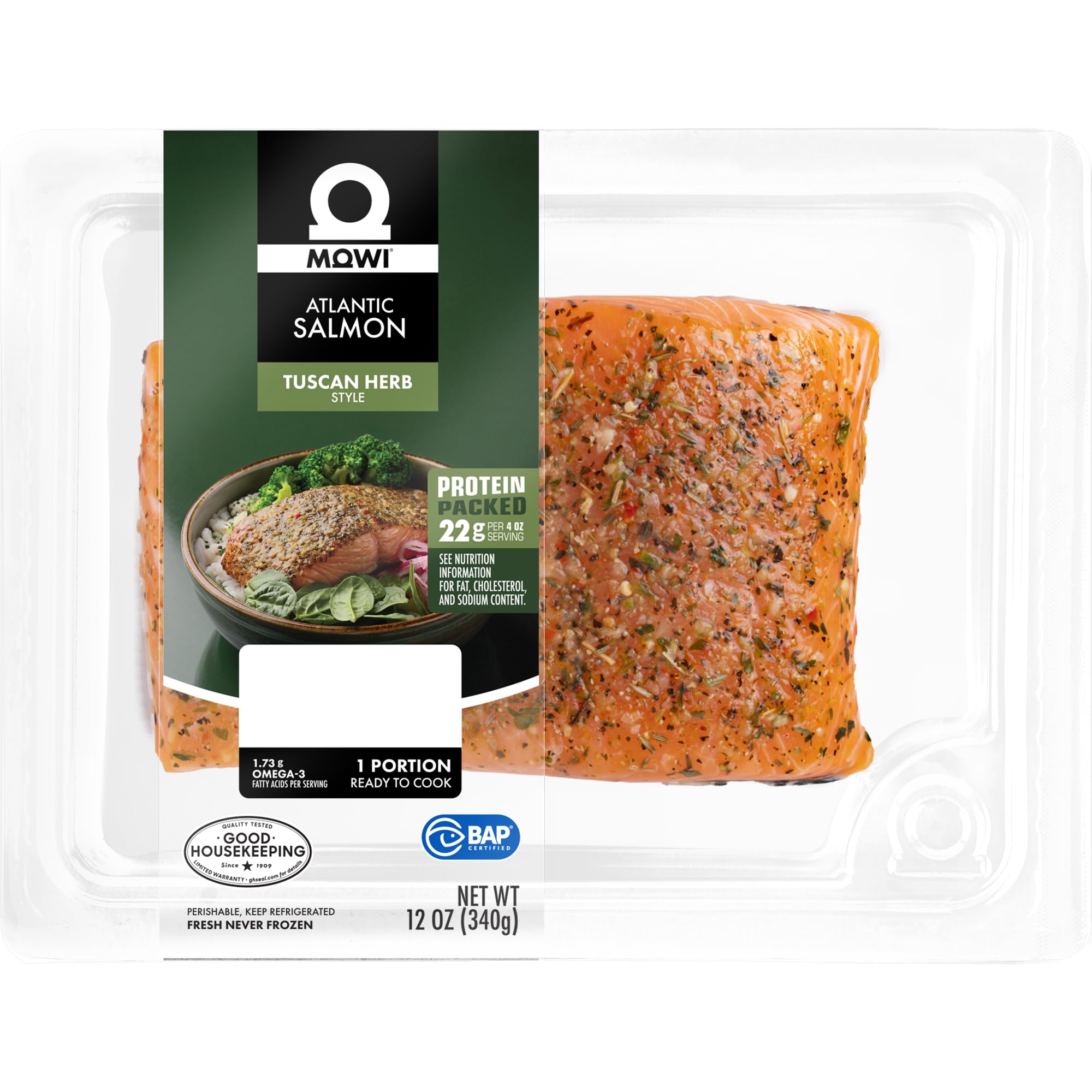 Amazon.com: MOWI Atlantic Salmon Portion Tuscan Herb, 12oz, Fresh