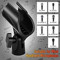 Vista 5 de 2 soportes para micrófono, soporte universal para micrófono, clip de micrófono ajustable, soporte de micrófono para soporte de micrófono, clip