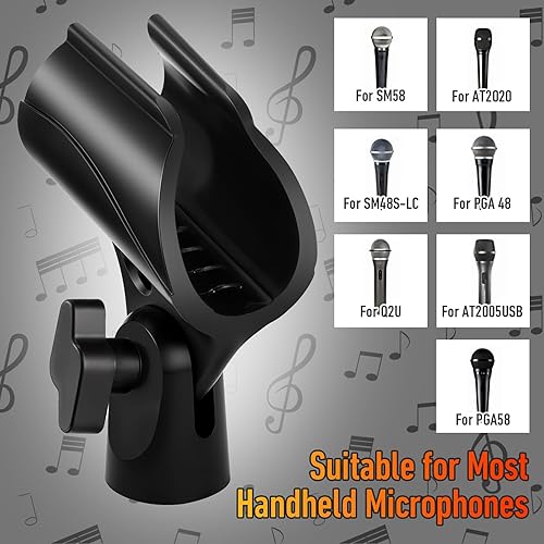Miniatura 5 de 2 soportes para micrófono, soporte universal para micrófono, clip de micrófono ajustable, soporte de micrófono para soporte de micrófono, clip de