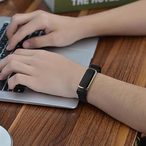 Miniatura 6 de Paquete de 2 bandas elásticas para Fitbit Luxe para mujeres y hombres, correa de repuesto deportiva de nailon elástico suave ajustable para Fitbit