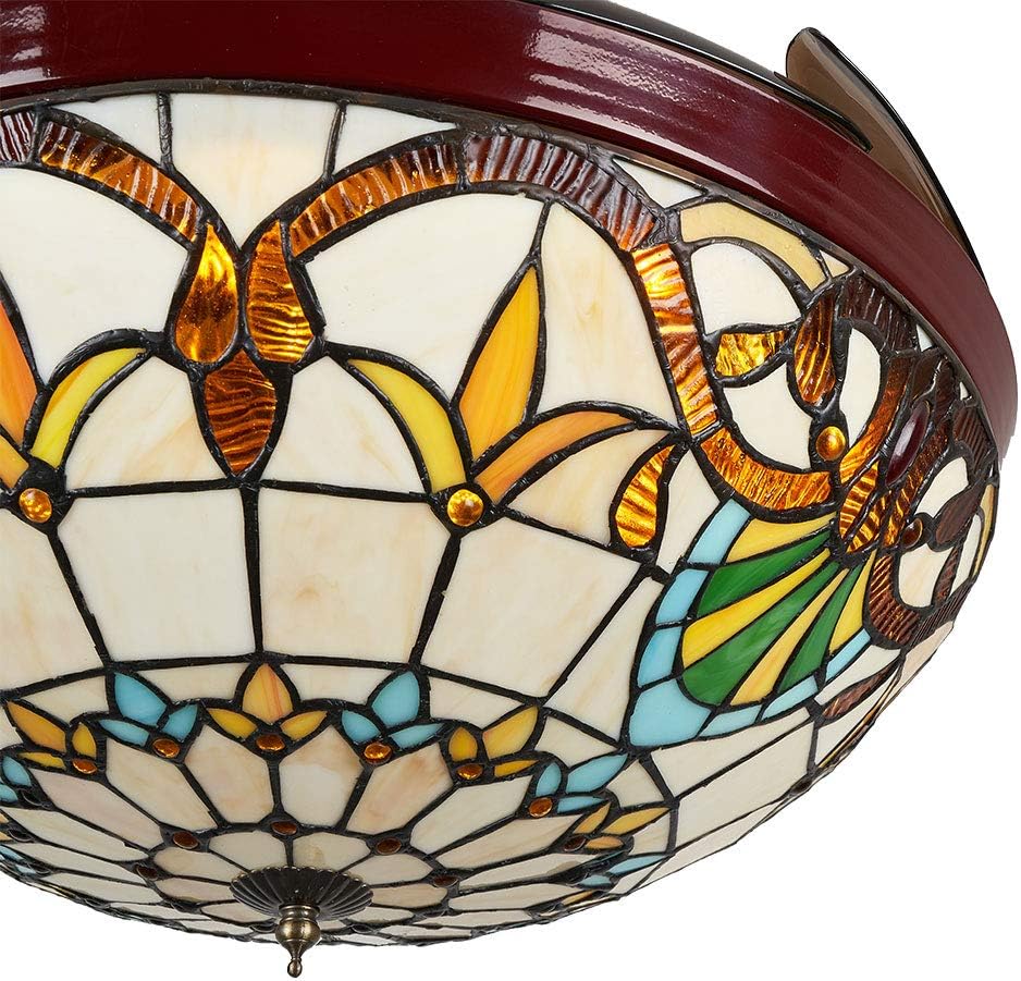 Modern Ceiling Fan Light with Remote Control, Dimmable LED Chandelier with Retractable Invisible Blades, Silent Motor, for Living Room Bedroom Restaurant (Tiffany)