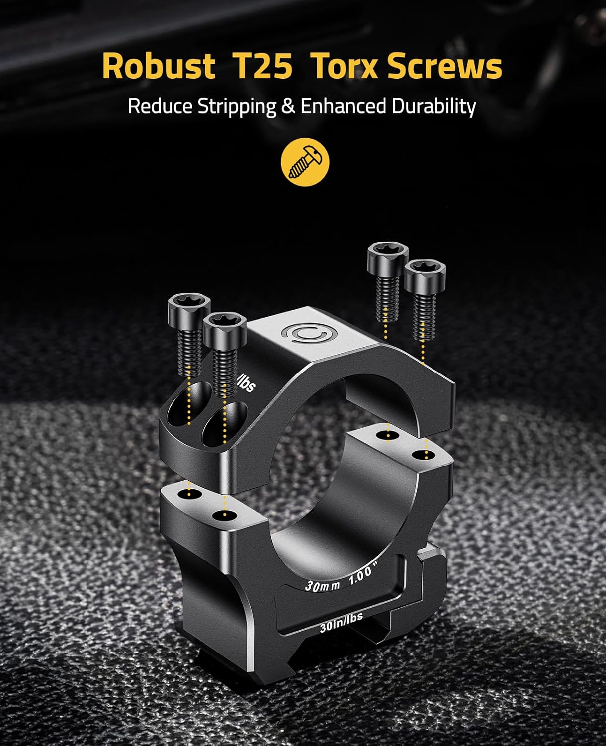 CVLIFE Scope Rings Mount - 7075 Aluminum Precision Scope Rings for Picatinny Rails - 2 Pieces