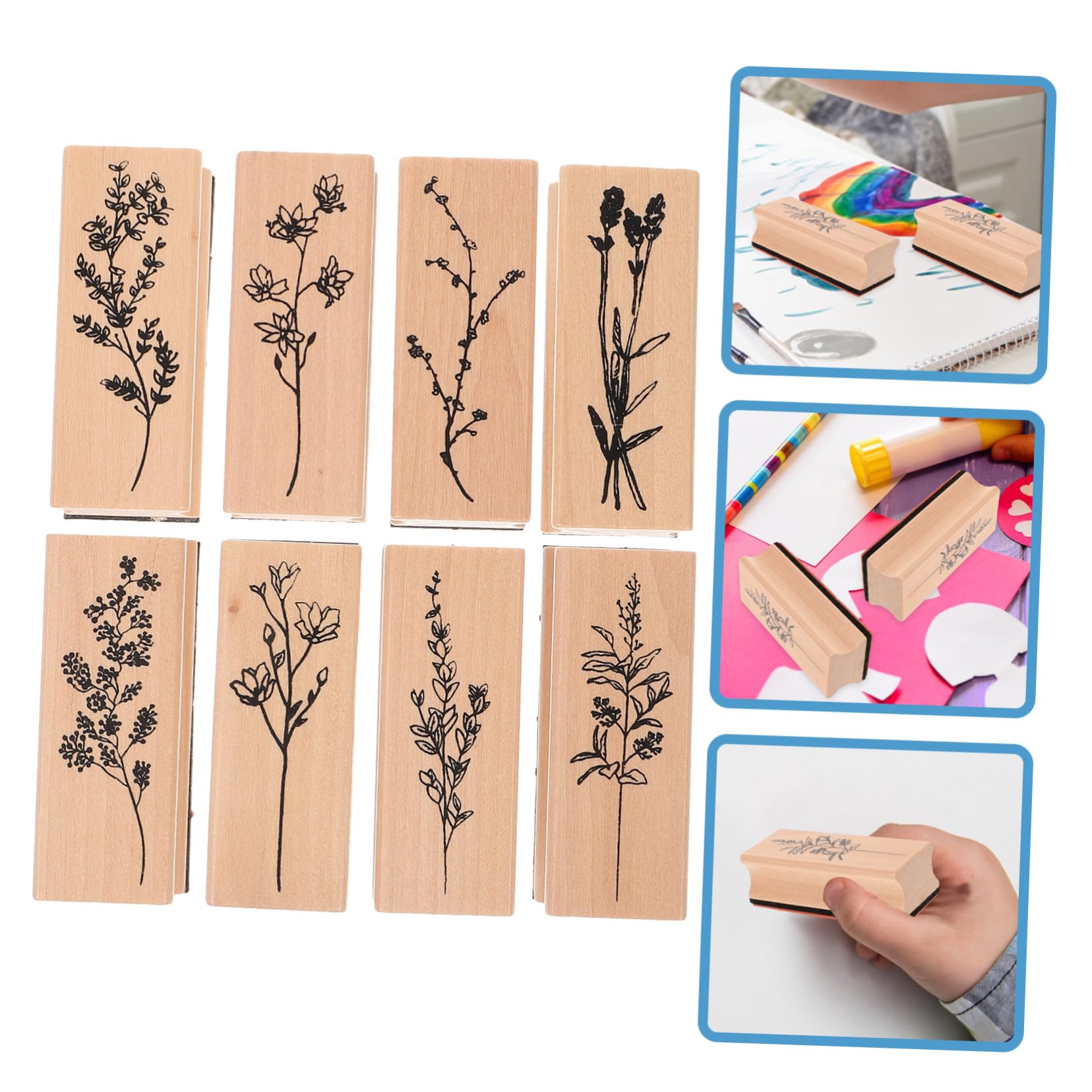 LALAFINA 40stücke Teiliges Aus Holzstempeln Für Dekorative Stempel Für Bastelarbeiten Kreative Journals Und Scrapbooking Langlebig Und Sicher Der Anwendung