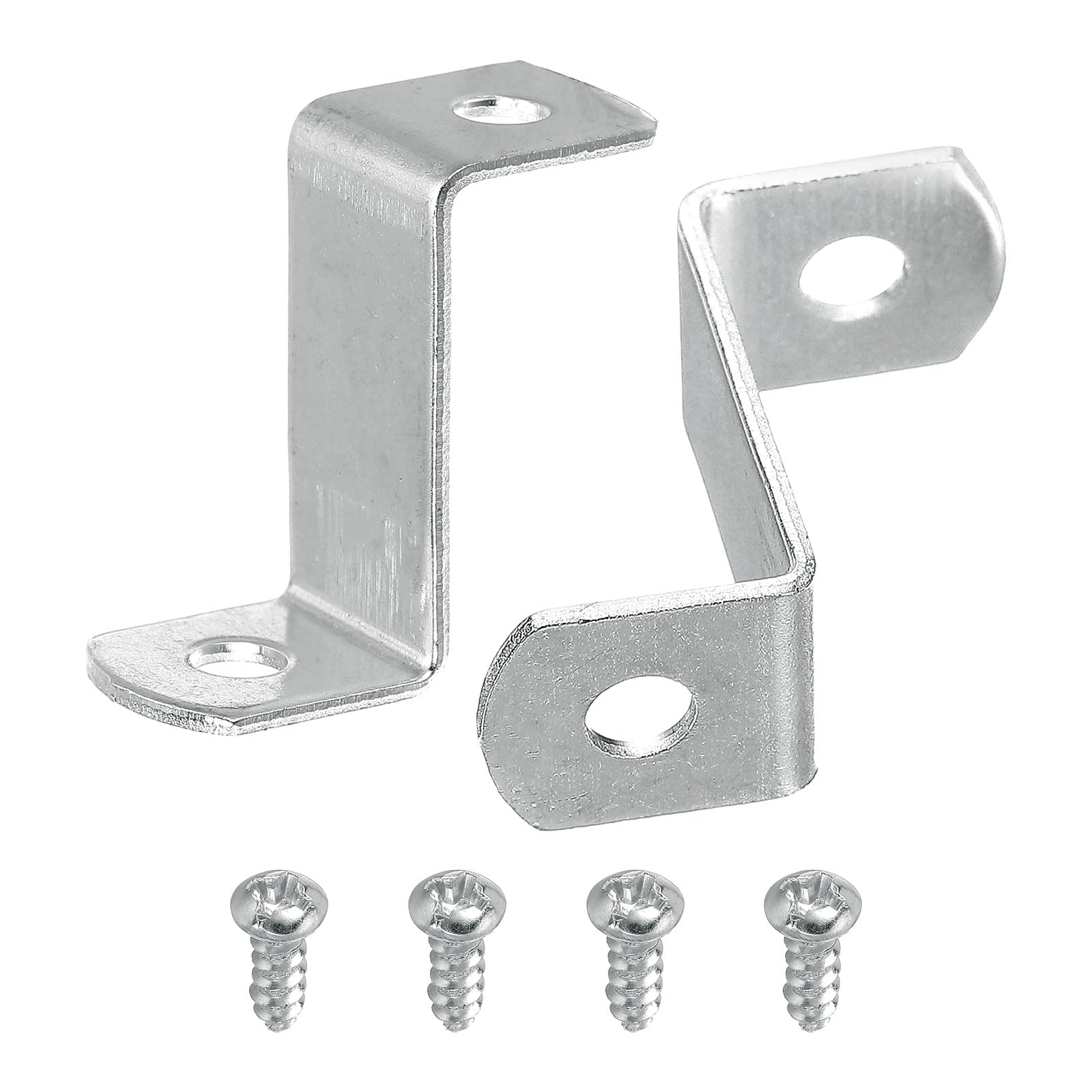 uxcell 15 Pcs 1" Offset Canvas Clips, Picture Framing Mirror Clips Z Shape Canvas Painting Mounting Clips with 2 Mounting Holes with Screws, Silver
