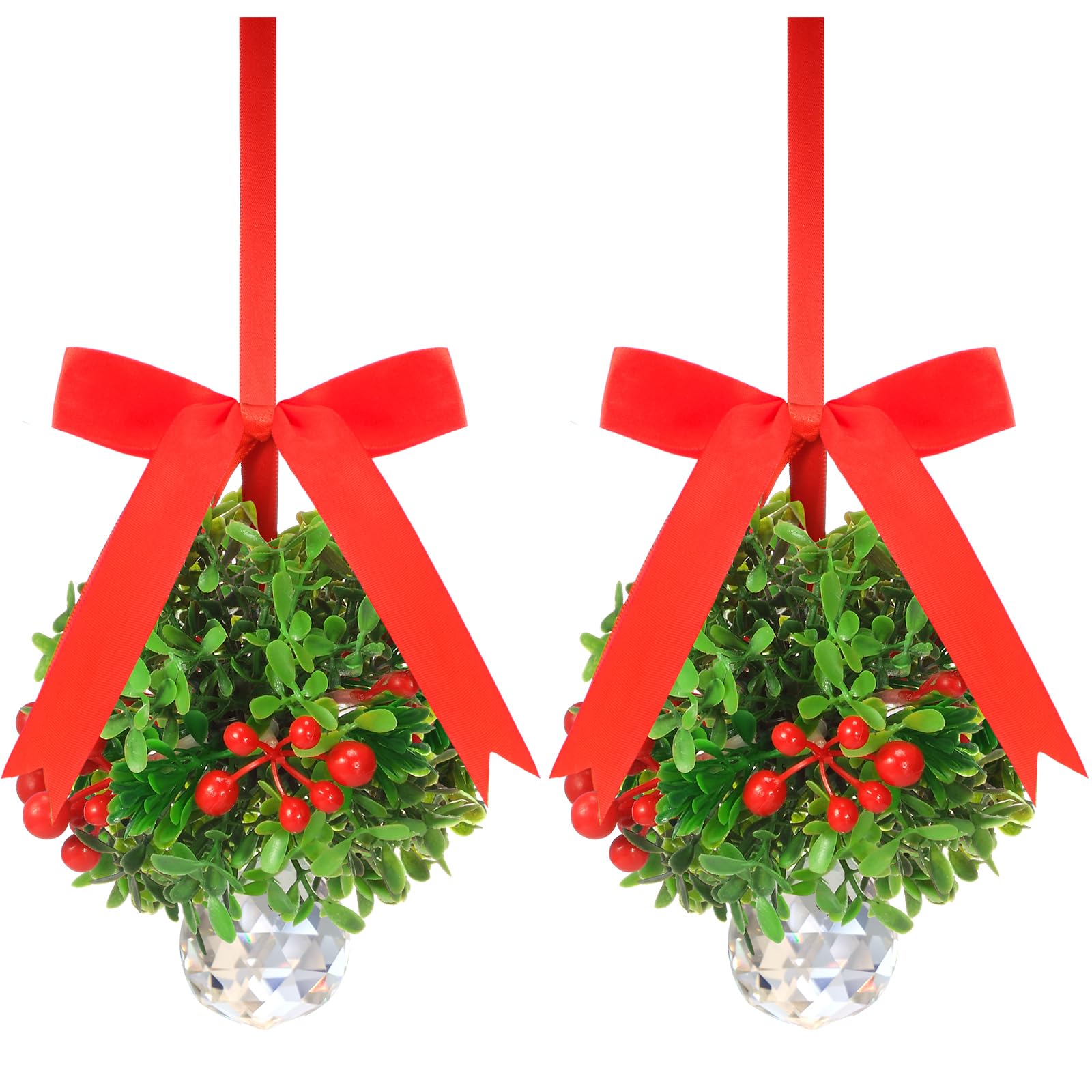 Boule de gui artificielle de Noël avec clochettes pour décoration suspendue festive