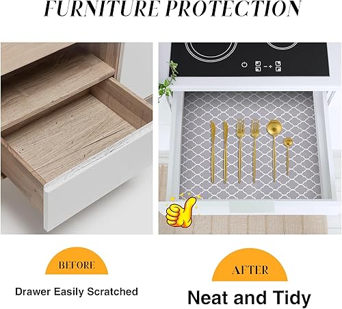 Miniatura 7 de Glotoch - 2 rollos de forros antideslizantes de 12 pulgadas x 20 pies, impermeables, resistentes, no adhesivos, para estantes de cocina, cajones,