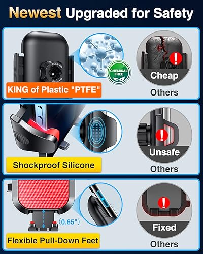 Miniatura 6 de VANMASS Versión Pro Soporte Universal de Teléfono para Coche Super Ventosa Soporte de Teléfono para Salpicadero, Soporte de Teléfono para Parabrisas