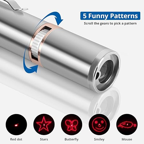 Miniatura 3 de Juguetes para gatos, 2 piezas de luz recargable por USB, juguete interactivo para gatos de interior, linterna de gato de luz roja, luz de varita de