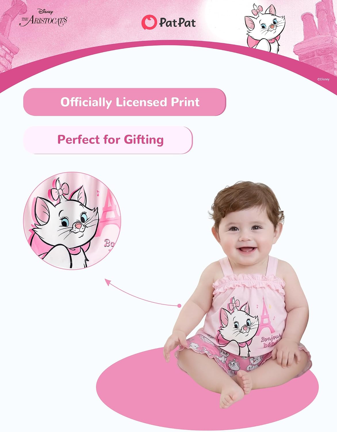 Disney Princess Baby Girl Clothes: Floral Sleeveless Ruffle Tunic Top & Bloomer Diaper Cover Set Newborn Summer Outfits