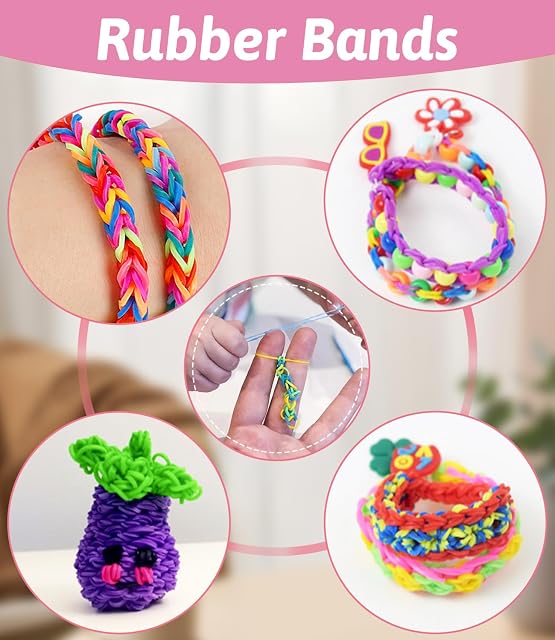 Foto 5 de 7 de Zaxiva Juego de 17.500 cintas de loom XXL con accesorios, 28 colores, kit de bandas de goma