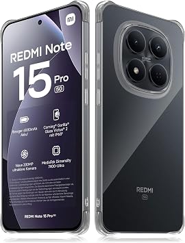 Clear Case for Xiaomi Redmi Note 15 Pro 5G, Crystal Clear, Anti-Scratch Full Camera Protection Drop Protection, Shockproof TPU Phone Cover