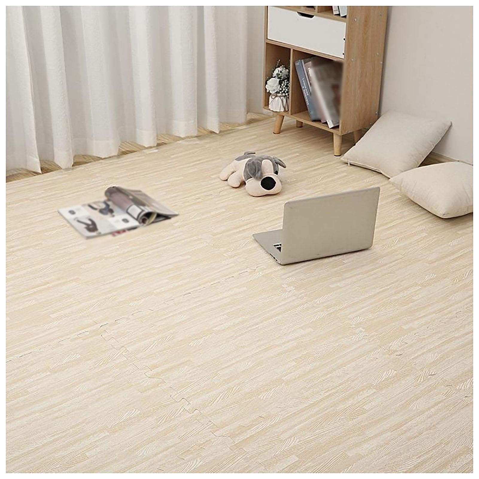 Tapis de Puzzle de Verrouillage de Carreaux de Sol en Mousse de Bois Mou