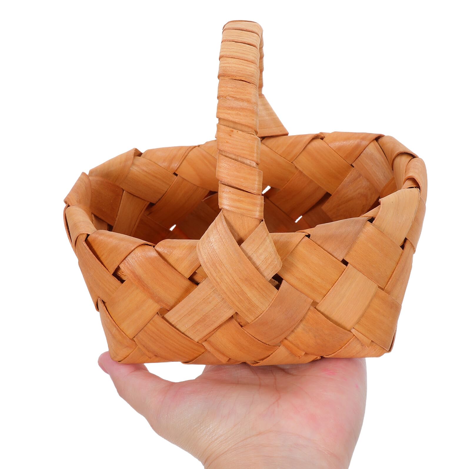 Artibetter 4 Cestas de Mimbre Pequeñas Tejidas en Madera con Asas Mini Cesta para Almacenamiento y Regalos Color Camel Ideales para Organización en Hogar Fiestas y de 4