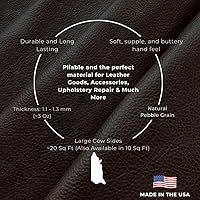 Vista 3 de Natural Grain Cowhide Leather Skins (Black, 10 Square Feet)