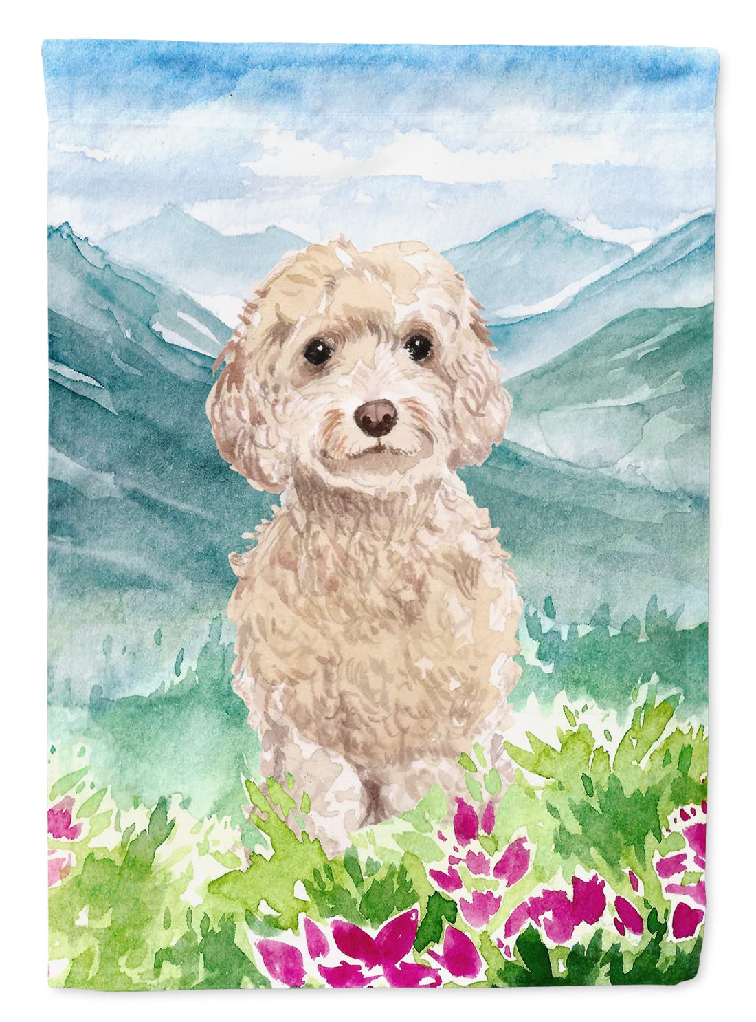 Drapeau Goldendoodle en toile épaisse grand format résistant aux intempéries