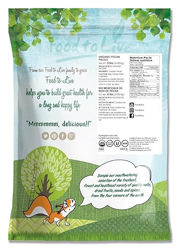 Miniatura 8 de Food to Live Piezas de nuez orgánica, 6 libras  Nueces crudas, picadas, sin OMG, sin sal, sin tostar, Kosher, sin cáscara, vegano, keto, sirtfood, a