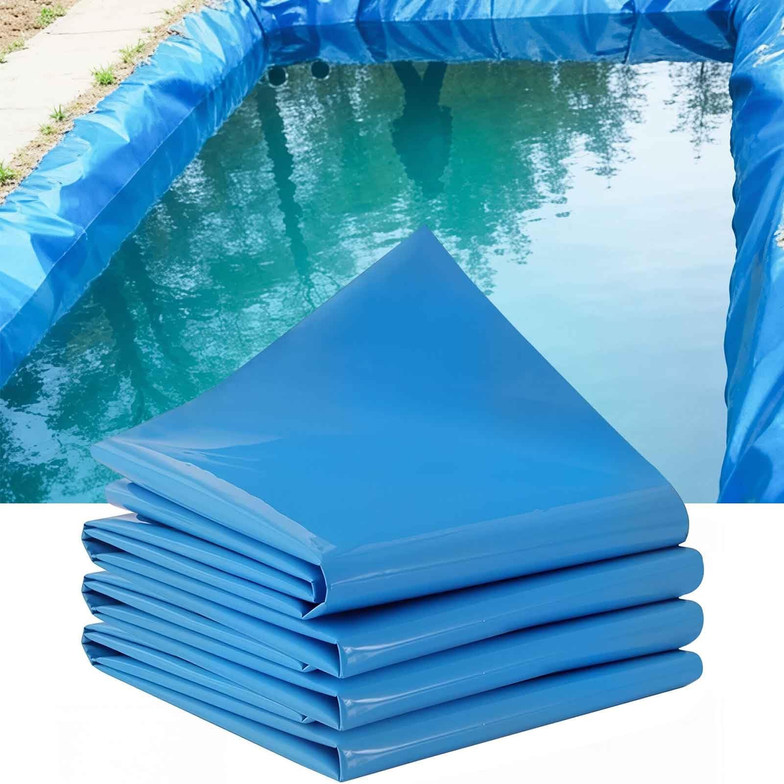 DMCHENGMA Heavy Duty Blue Pond Liner 0.16mm (6 Mil) - Flexible HDPE Waterproof Pool Membrane for Koi Ponds & Water Gardens(7x8m(23x26.2ft))